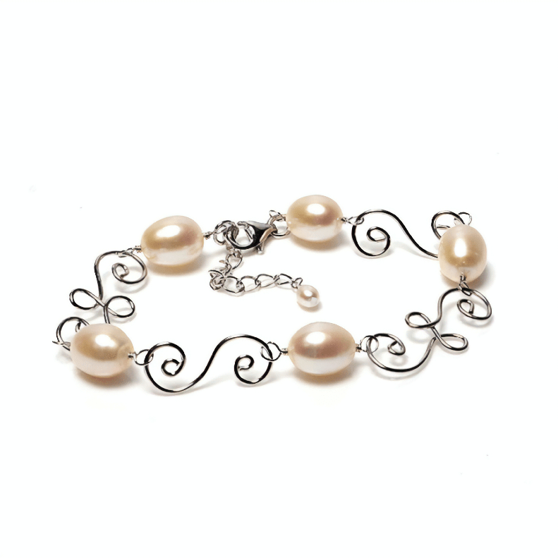 Silver and Freshwater Cultured Pearl Bracelet