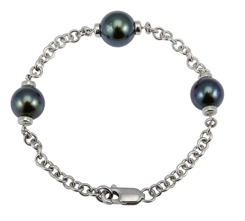Tahitian Pearl & Chain Bracelet