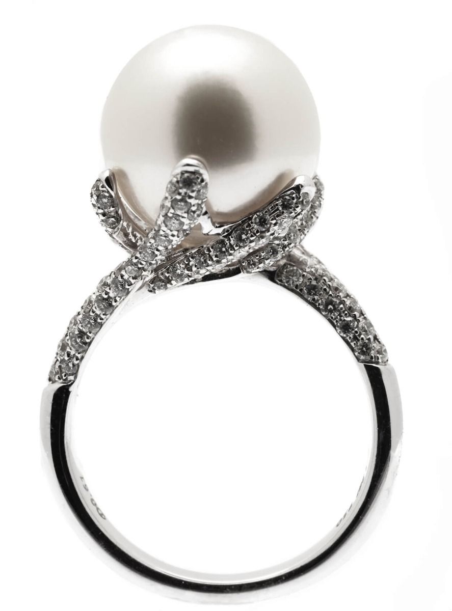 South Sea Pearl And Diamond 18ct Cocktail Ring