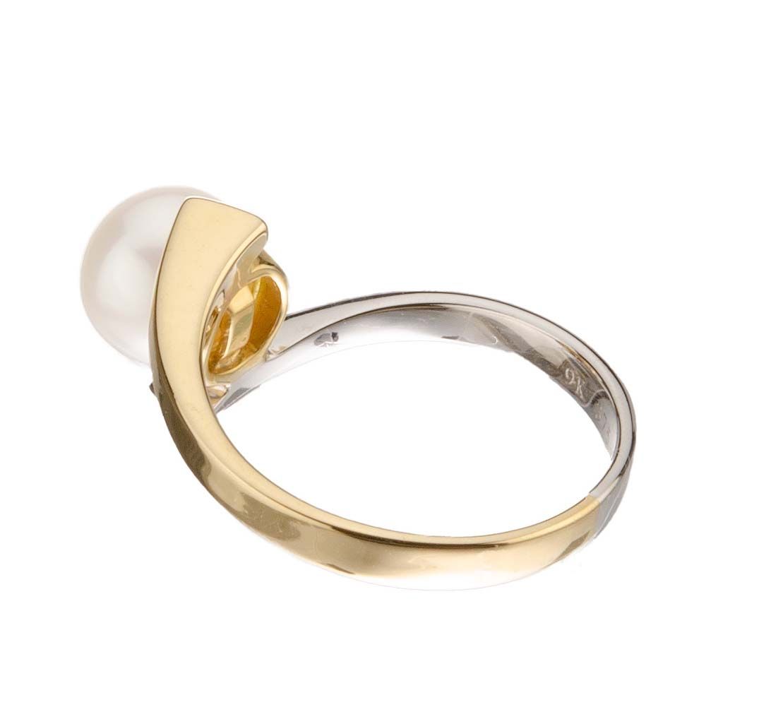 bi-colour freshwater pearl ring