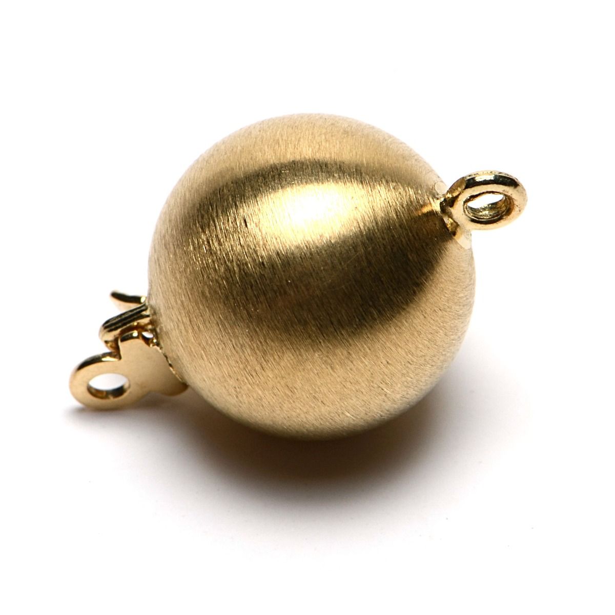 18ct Yellow Gold Ball Clasp Matte | 12 mm