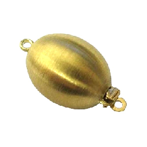18ct Yellow Gold Matte Oval Ball Clasp | 17mm