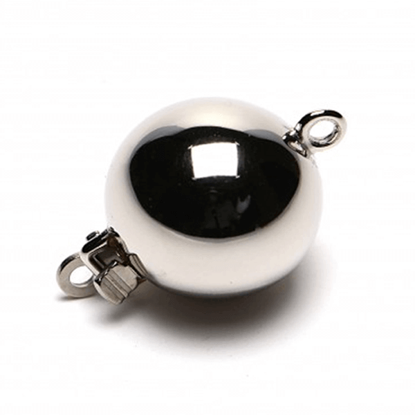 9ct White Gold Ball Clasp 8mm