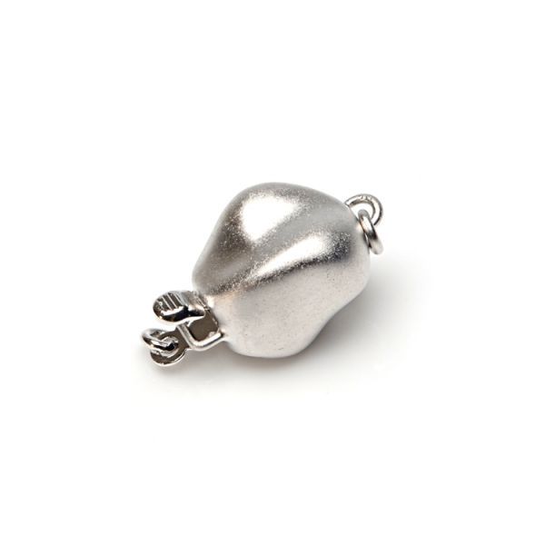 Silver matte baroque shaped clasp, 11 mm x 9 mm