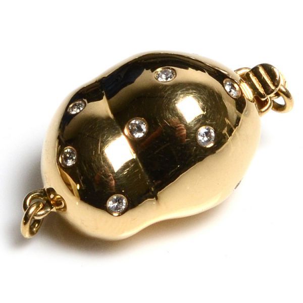 18 ct Yellow Gold & Diamond Set Baroque Clasp