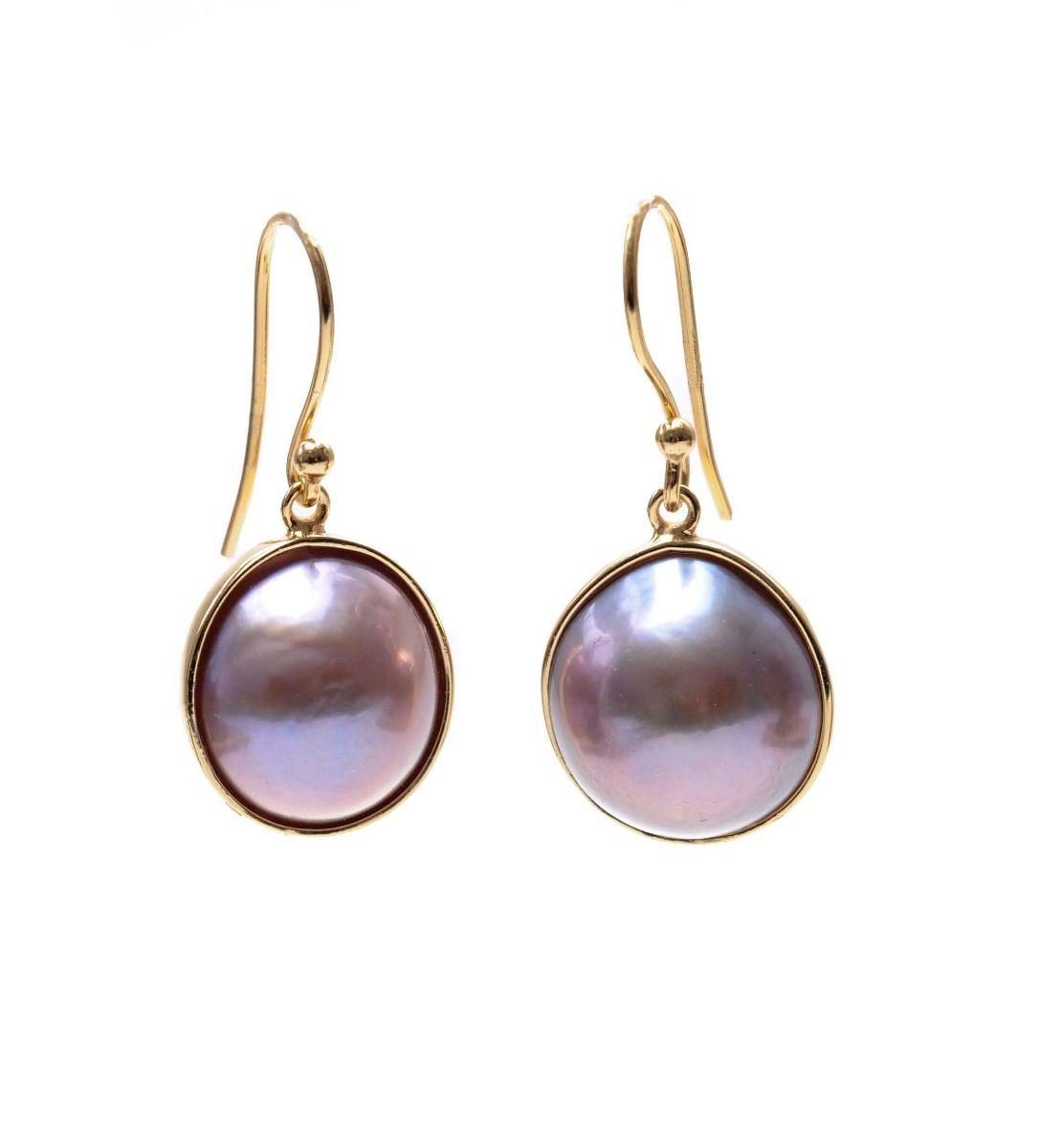 Silver Gilt and Freshwater Pearl Hook Drop Earrings