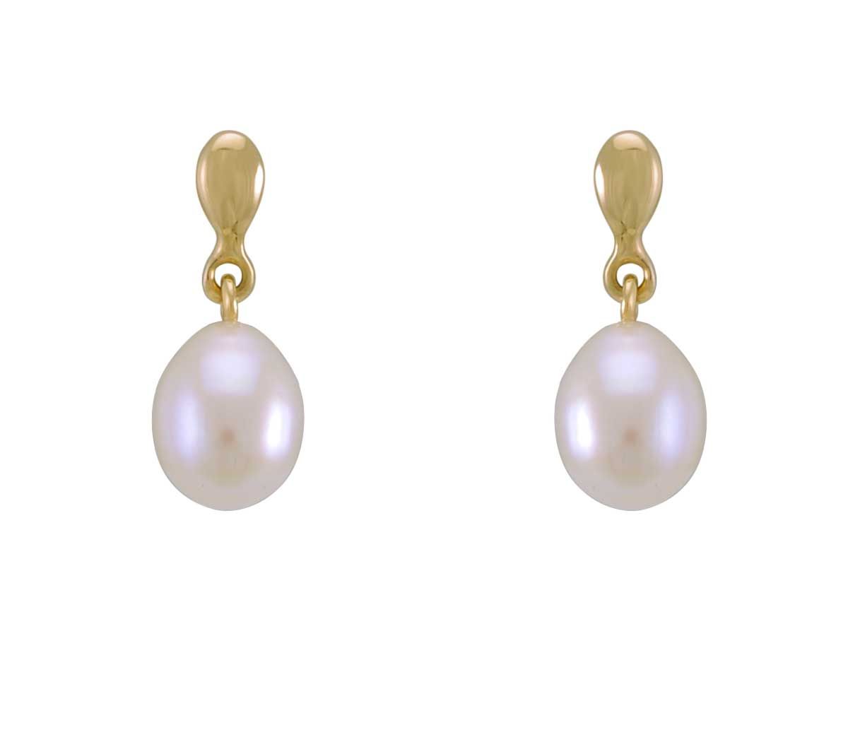 9ct Freshwater Pearl inverted Drop Shape Earrings