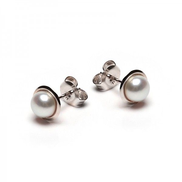 9ct White Gold Freshwater Pearl Earrings