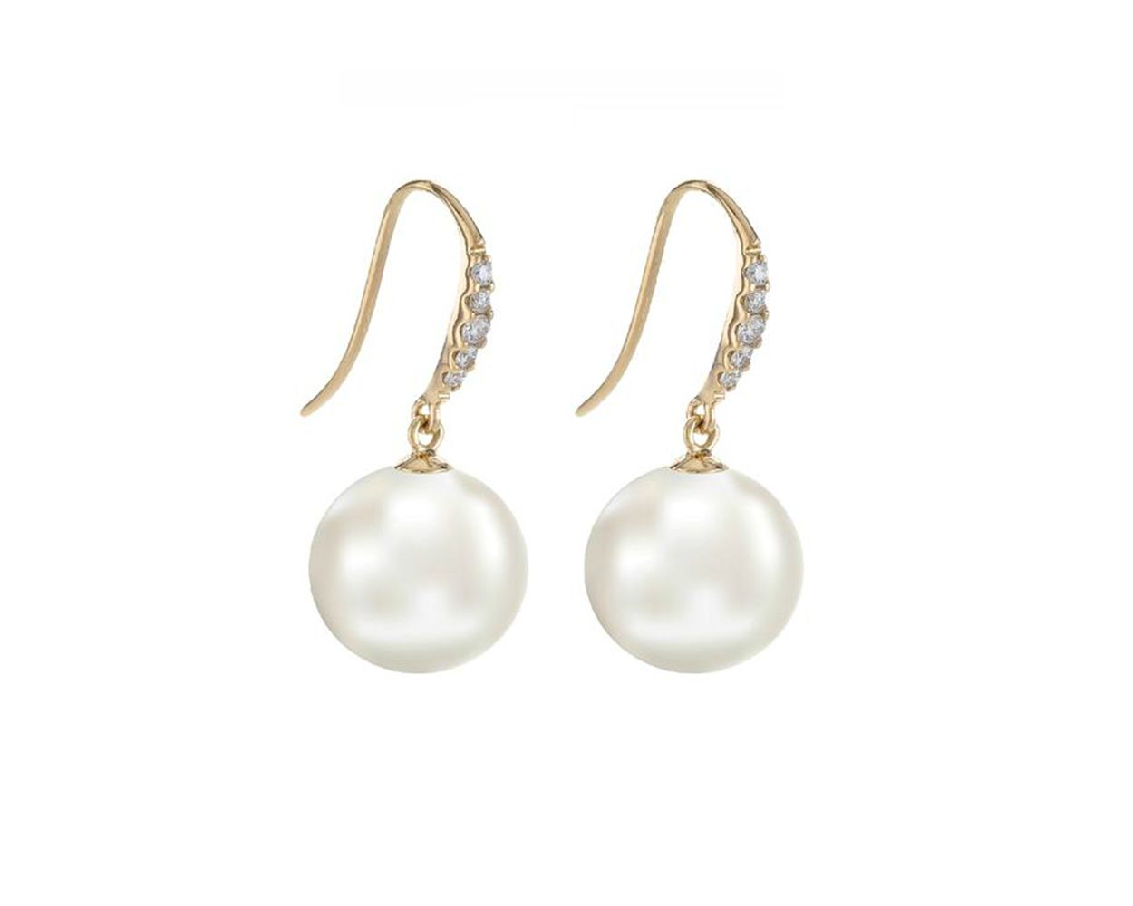 Freshwater Pearl Drop Earrings  |  18ct Yellow Gold