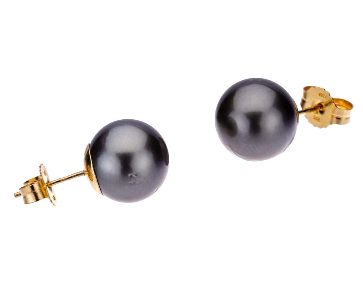 Blue-Grey Tahitian Stud Earrings | 12.0-12.5 mm | Grade AA+