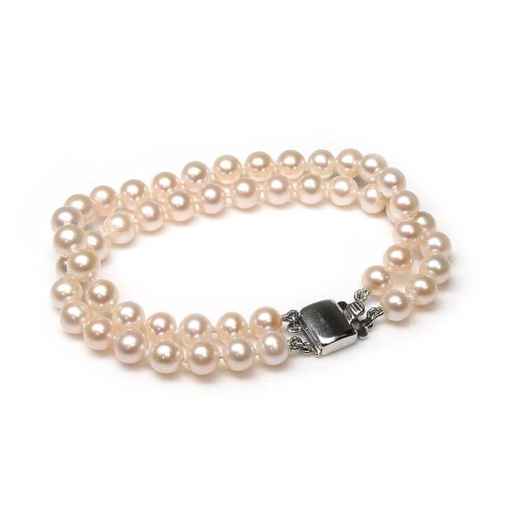 Freshwater Double-Row Bracelet Sterling Silver 925