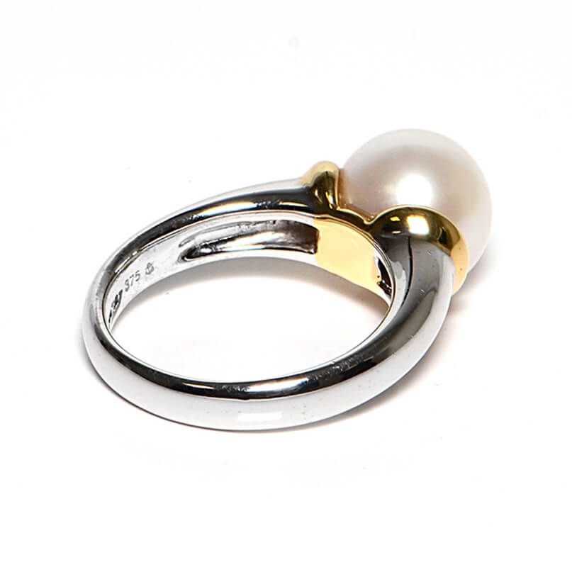 Silver & Gold Freshwater Pearl Ring Back VIew