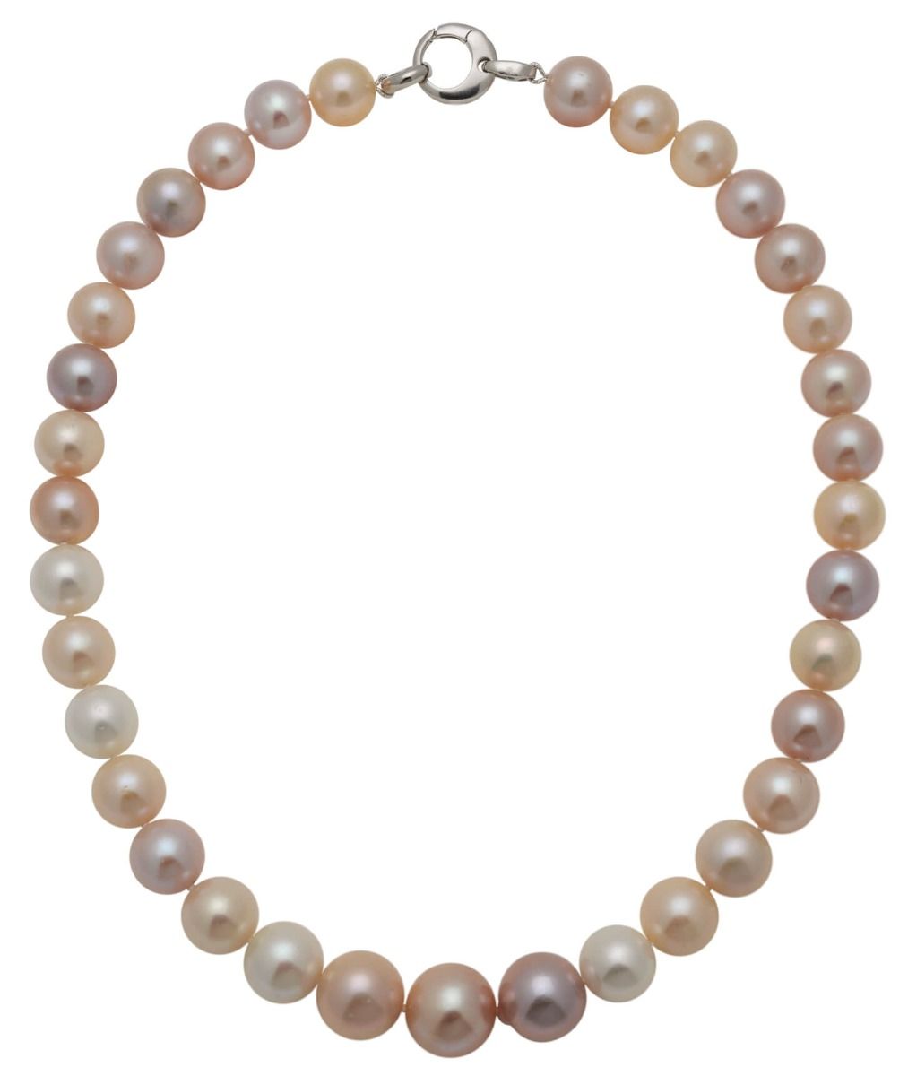 Delightful Pastel Toned Freshwater Pearl Necklace 12 to 15 mm