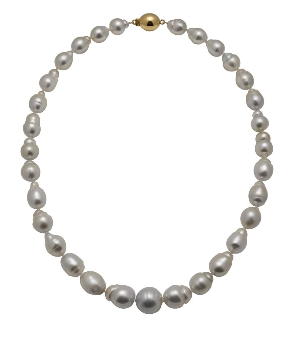 White Baroque South Sea Pearl Necklace with 18ct Gold Clasp