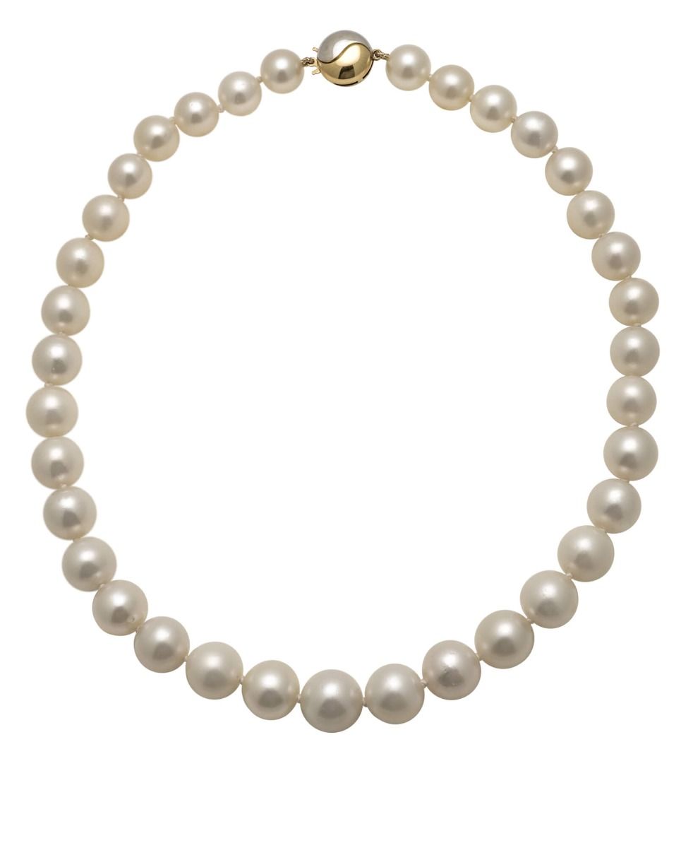 White South Sea Pearl Necklace With Two Colour 18ct Clasp