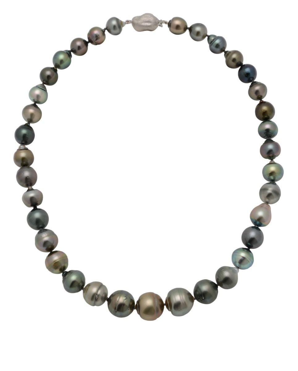 Tahitian Multi-Colour Baroque Necklace On Baroque Shape Clasp