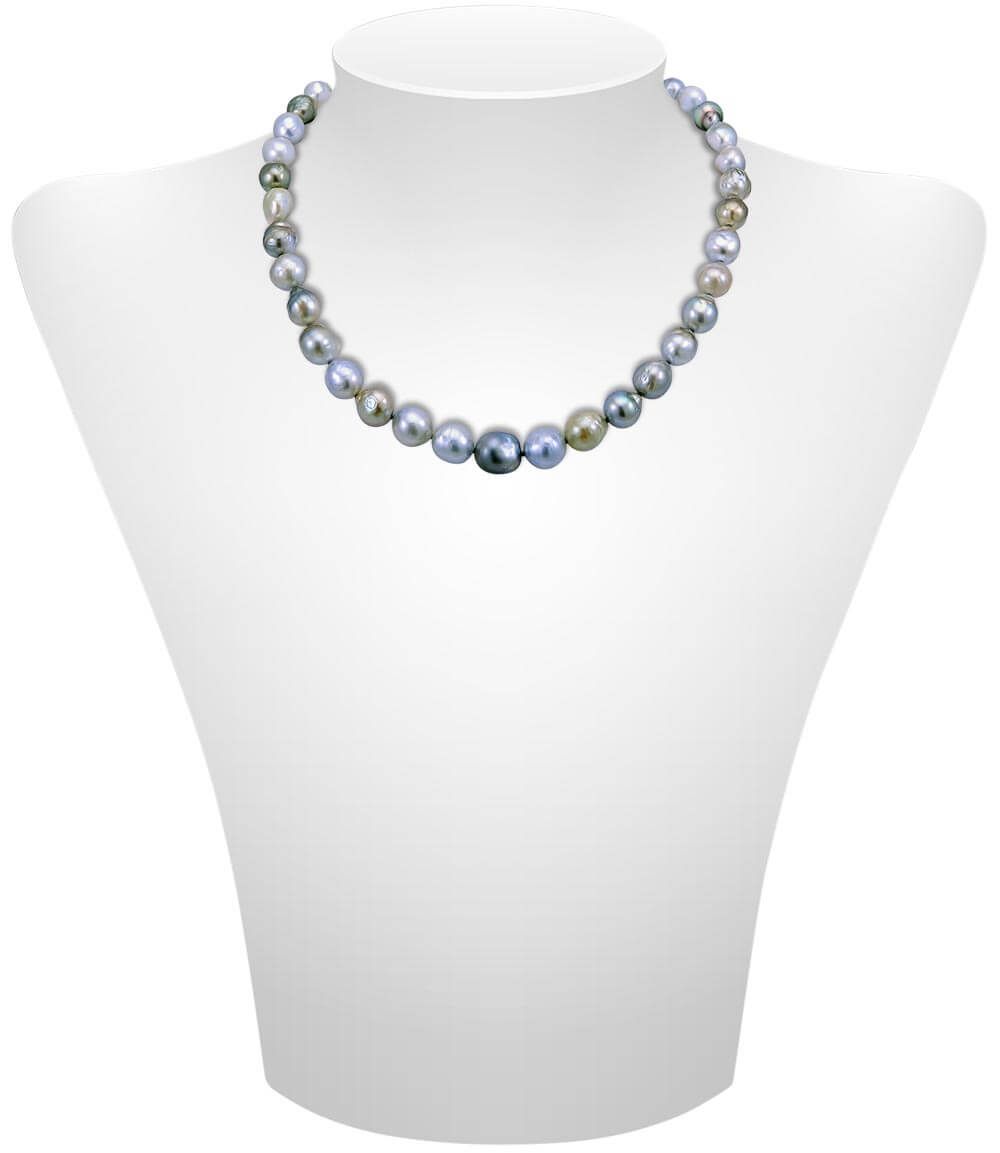 Glorious pastel tone baroque Tahitian Pearl necklace.