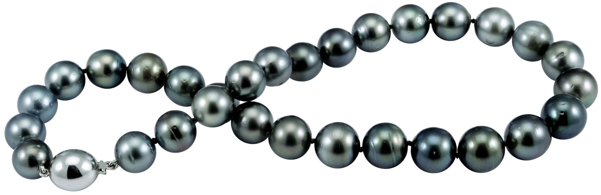 Tahitian Pearl 11 to 13mm necklace on 18ct oval clasp