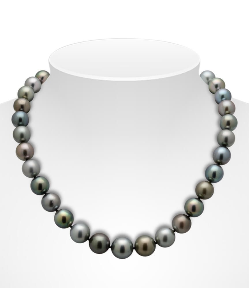 Tahitian Pearl Multi-toned Necklace On Bust