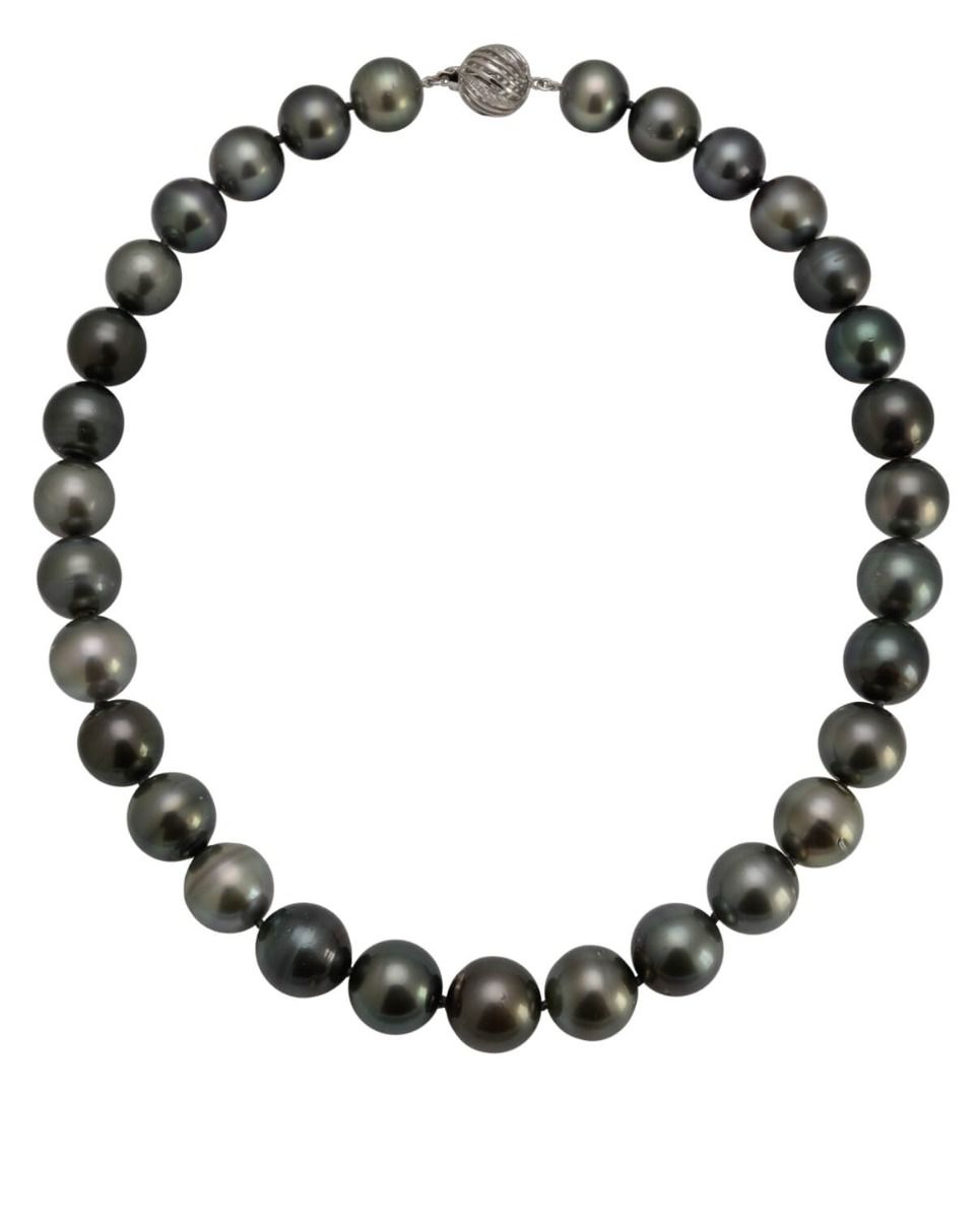 Dark Grey Tahitian Pearl Necklace 