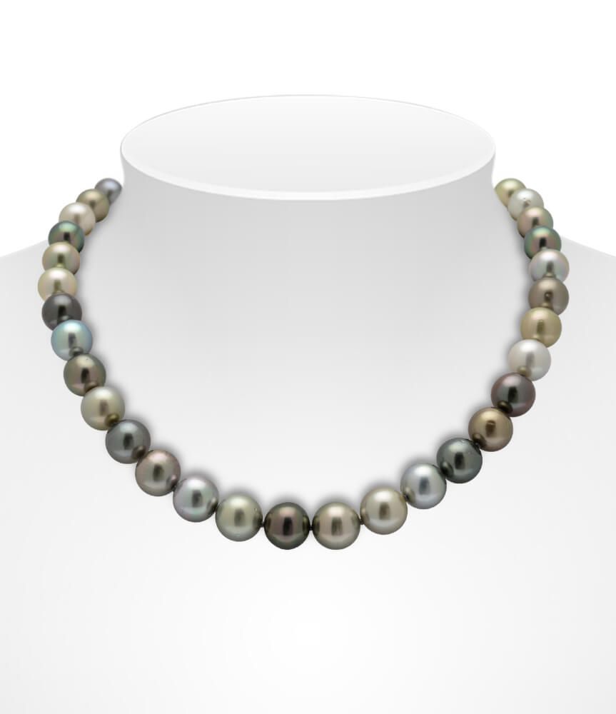 Multi-Colour Tahitian Pearl Necklace On Bust