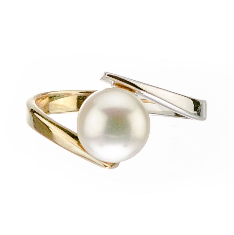 9ct Bi-colour Pearl ring 