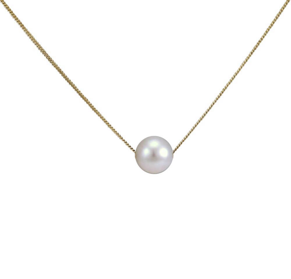 Gold Sliding Pearl Necklace