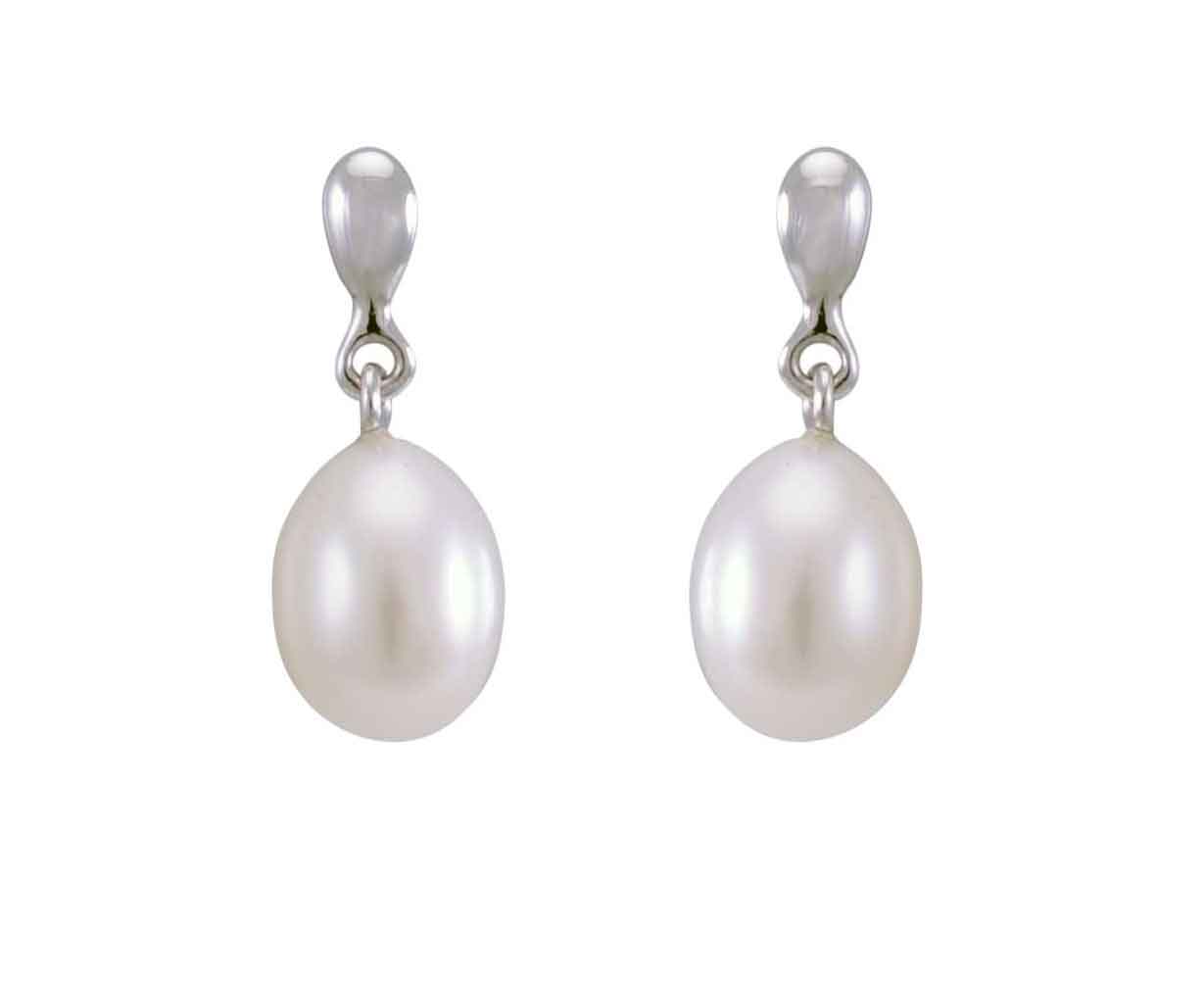 9ct Freshwater Pearl inverted Drop Shape Earrings
