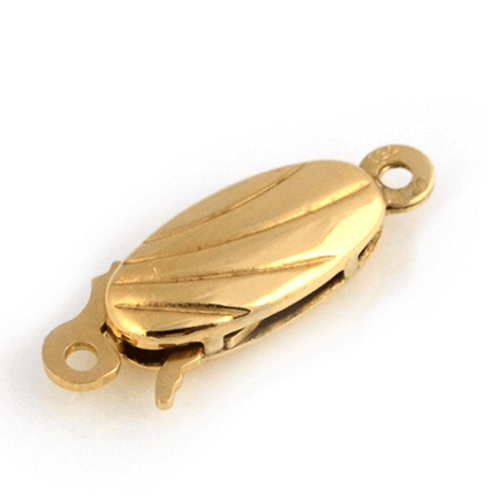 9ct Yellow Gold Fluted Oval Clasp