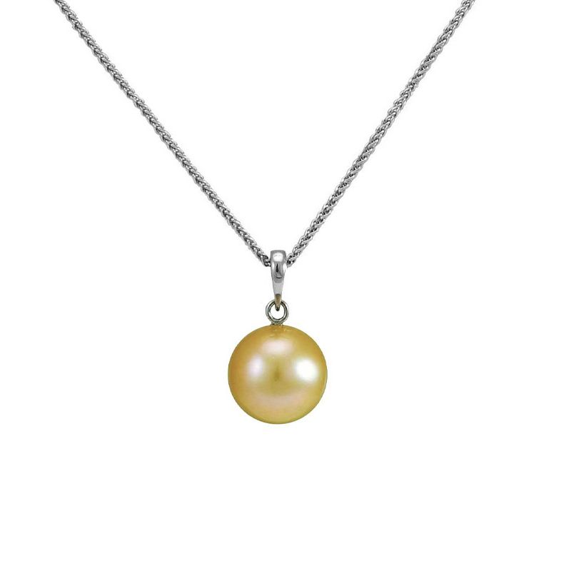 Gold South Sea Pearl Simple Pendant  |  18ct White Gold