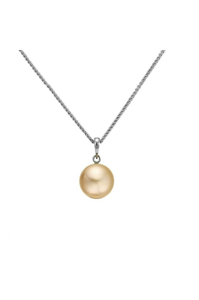 Gold South Sea Pearl Simple Pendant  |  18ct White Gold