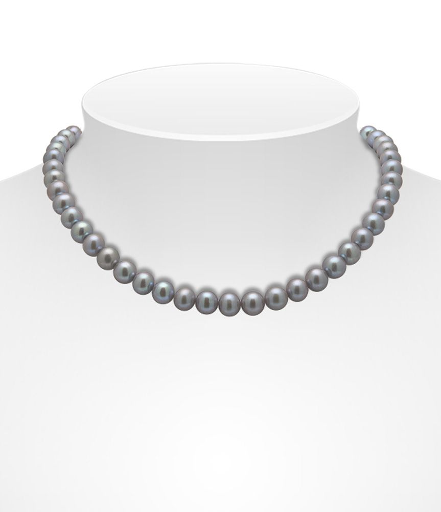 Grey Freshwater Pearl Necklace on Bust