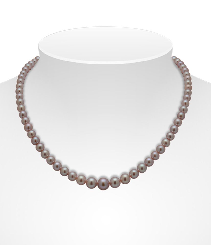 Freshwater Natural Pink Necklace On Bust