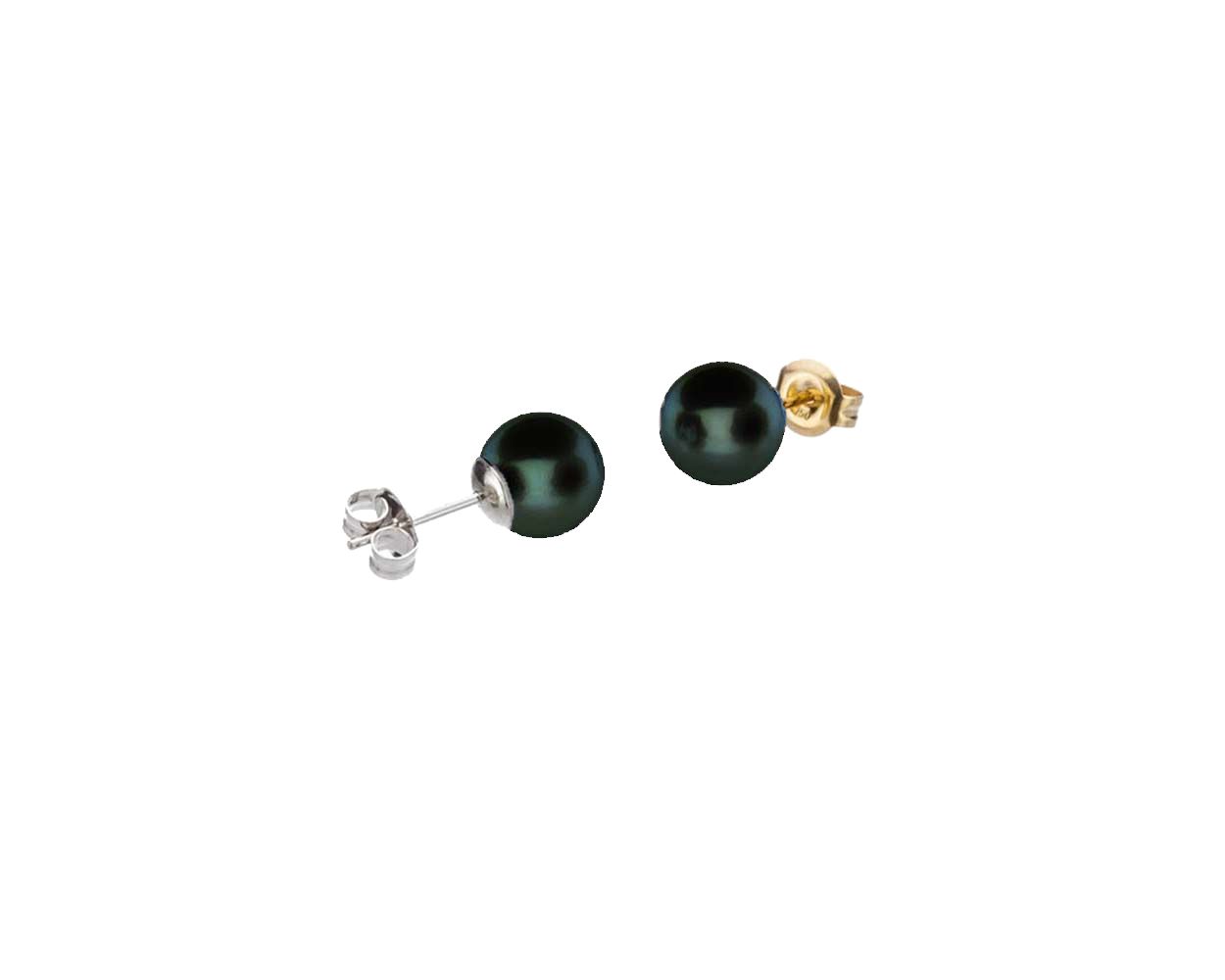 Balck Akoya Stud Earrings  |  6.5-7.0 mm