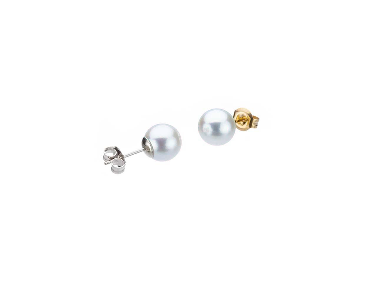 Grey Akoya Stud Earrings  |  6.5-7.0 mm