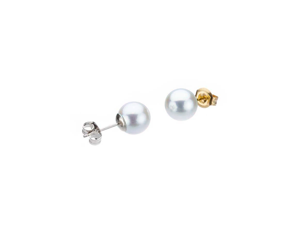 Grey Akoya Stud Earrings | 7.0-7.5mm