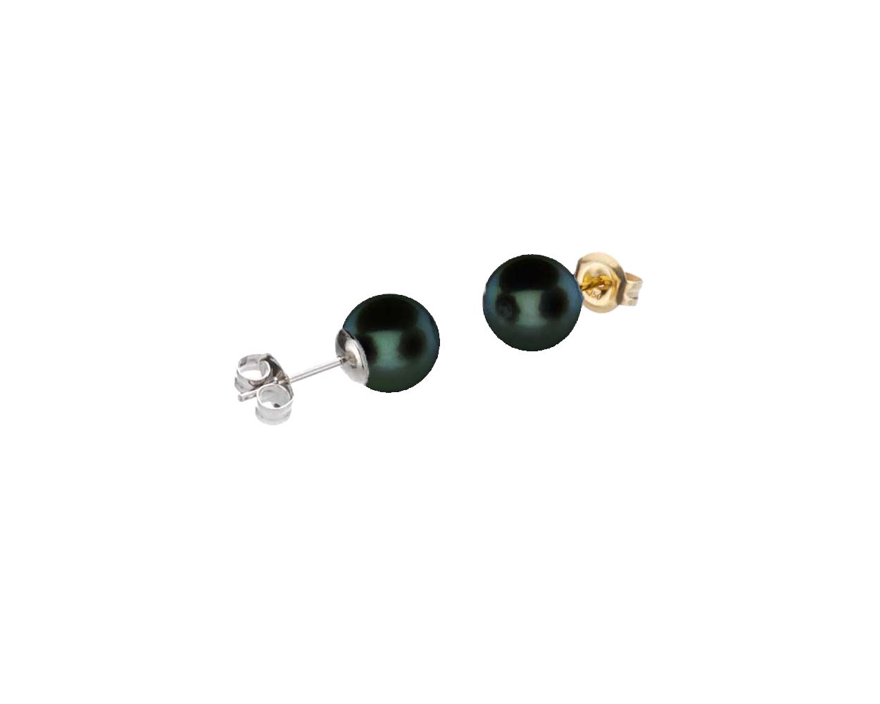 Black Akoya Stud Earrings | 7.5-8.0mm