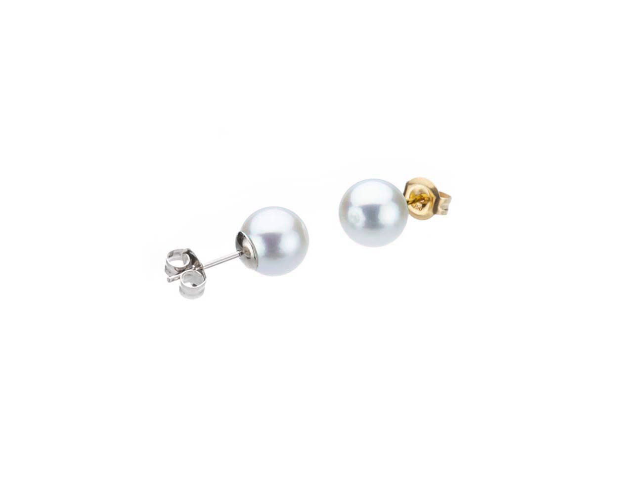 Grey Akoya Stud Earrings  |  7.5-8.0 mm