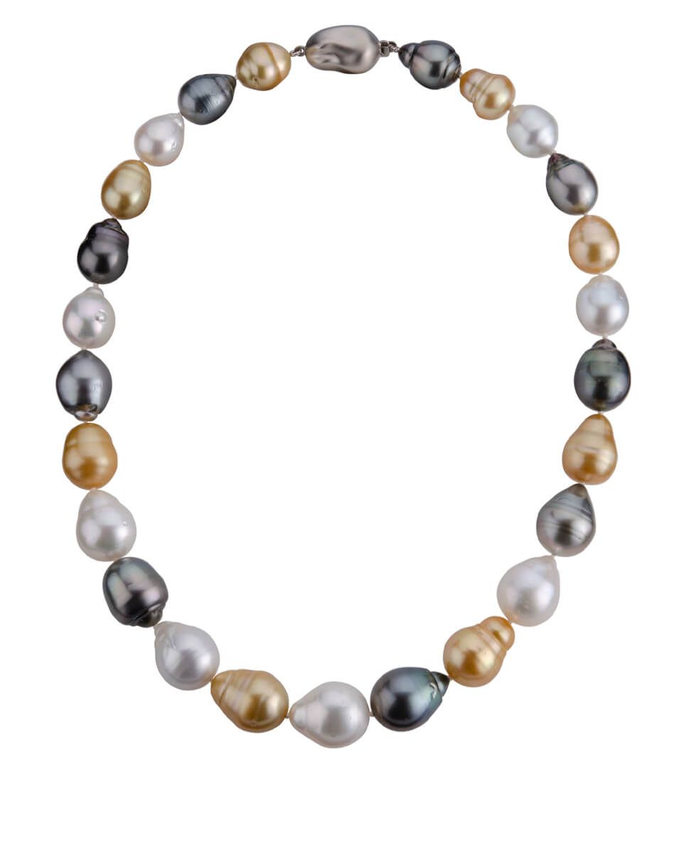 South Sea & Tahitian Pearl Multicolor Baroque Pearl Necklace | 12-15.5mm