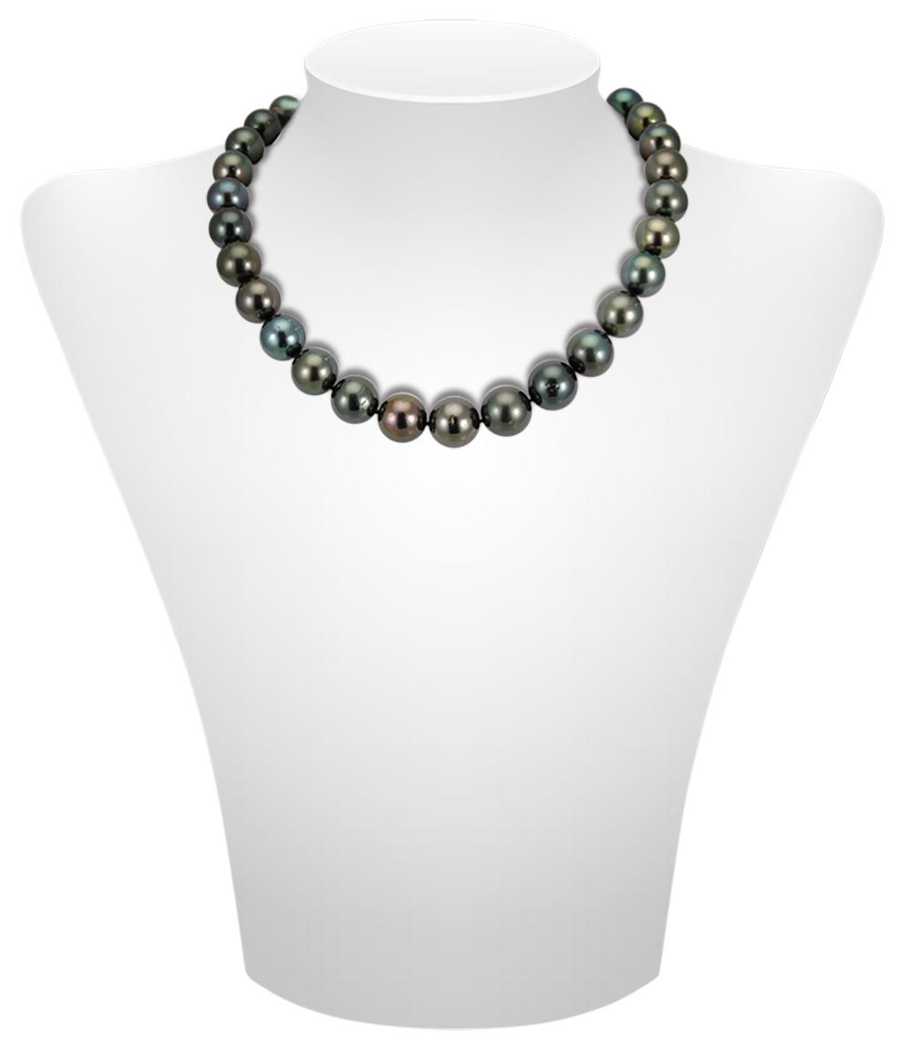 Tahitian Black Pearl Necklace 12.5 to 13.8mm