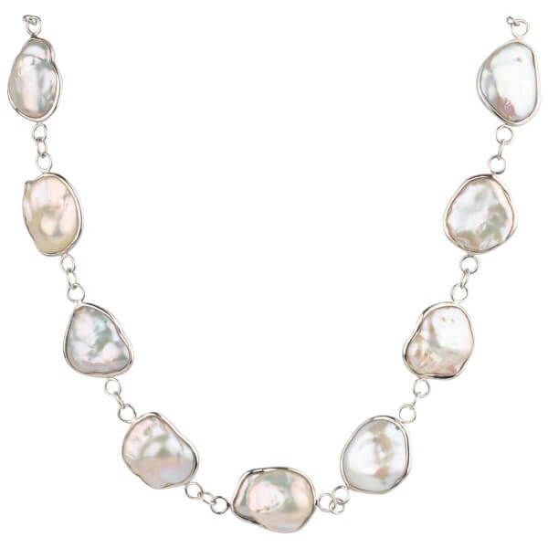 Bold Baroque Freshwater Cultured Pearl Spectacle Set Necklace  |  Silver