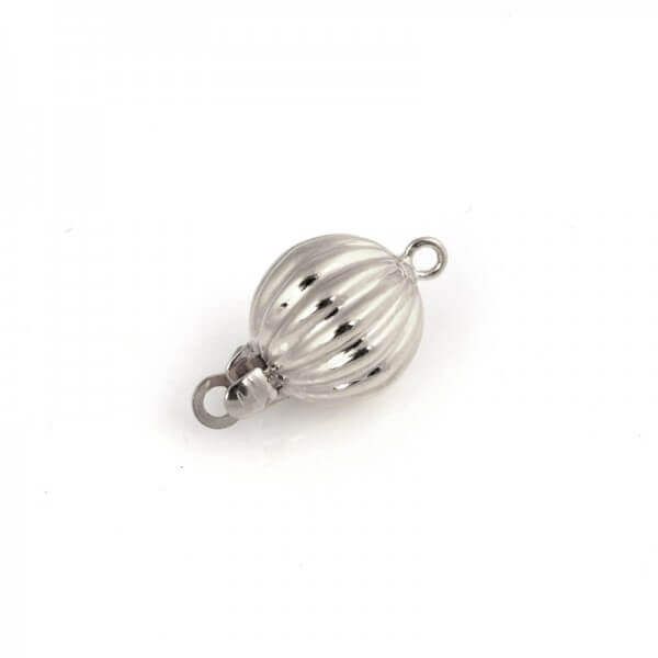 9ct White Gold 10mm Fluted Ball Clasp
