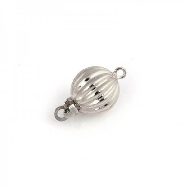 Silver Fluted Ball Clasp  |  10mm 