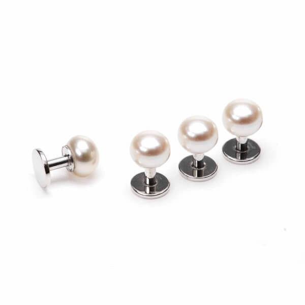 Classic Silver and Pearl Dress Studs