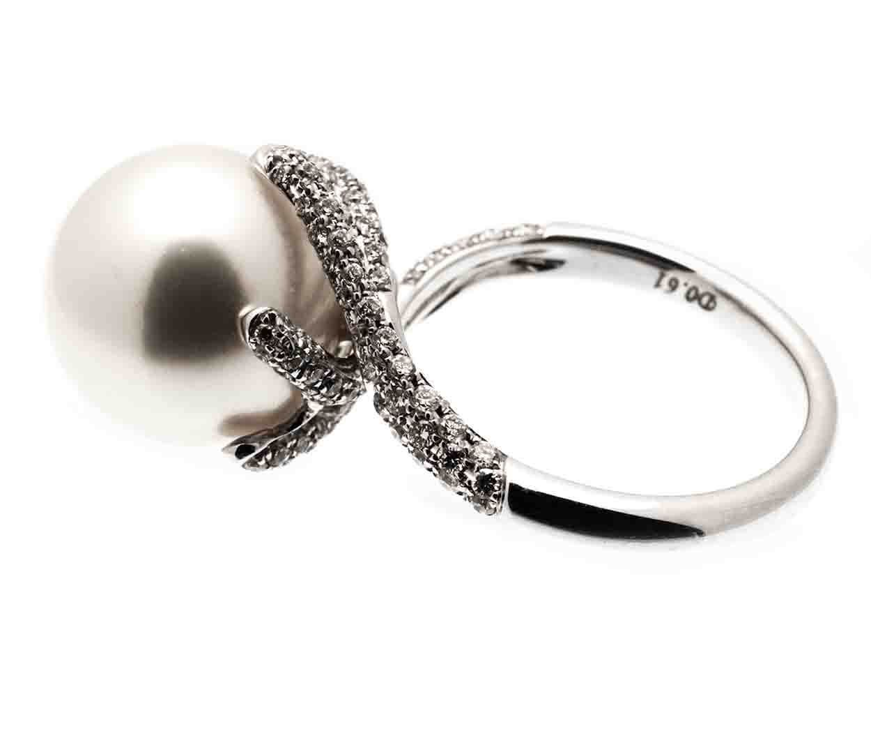 South Sea Pearl And Diamond 18ct Cocktail Ring