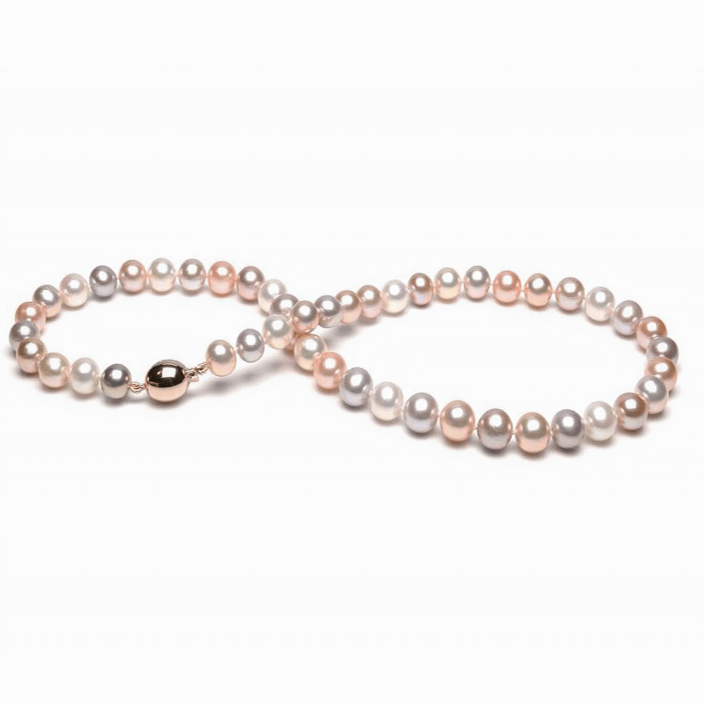 Freshwater Multi-colour Pearl Necklace 9.0-9.5mm AAA Grade