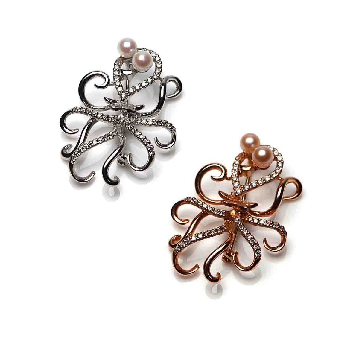 Fun 18ct gold and Diamond Octopus Brooch