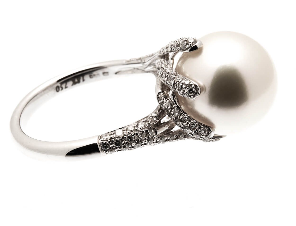 South Sea Pearl And Diamond 18ct Cocktail Ring