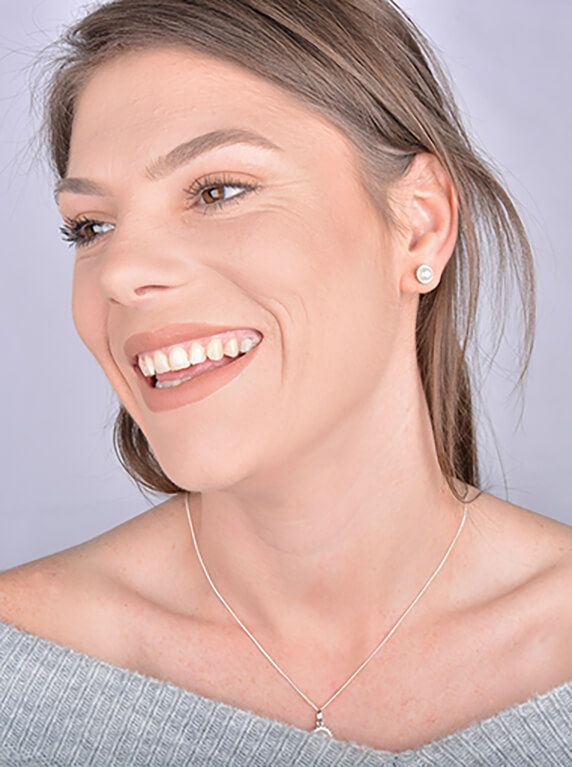 Girl with Pearl And DIaond Cluster Earrings