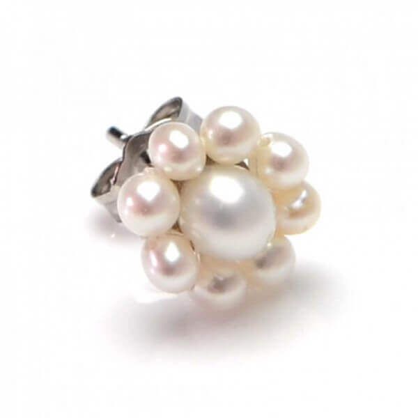 Freshwater Cultured Pearl Cluster Earrings  |  Silver